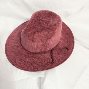 Pink Chenille Feel Large Brim Hat 22.5" inside dia